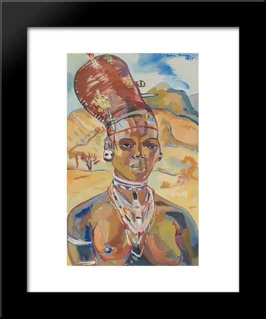 Portrait Of A Zulu Woman 20x24 Black Modern Wood Framed Art Print Poster by Stern, Irma