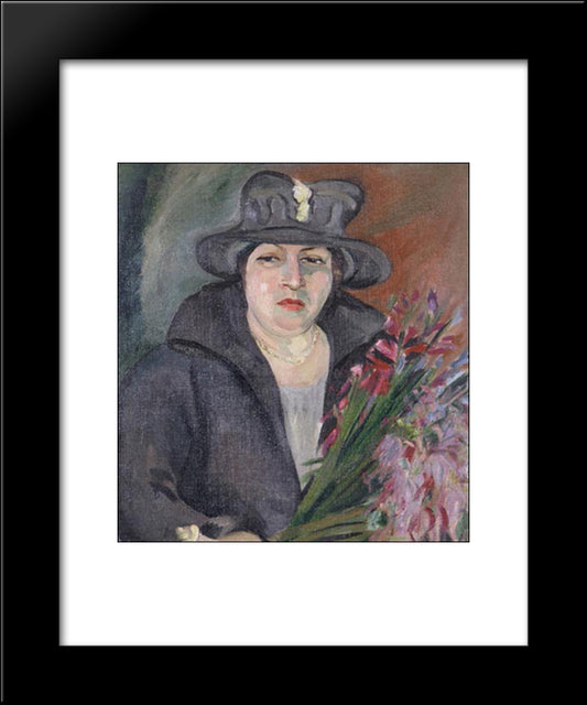 Portrait Of Irma Stern'S Mother 20x24 Black Modern Wood Framed Art Print Poster by Stern, Irma