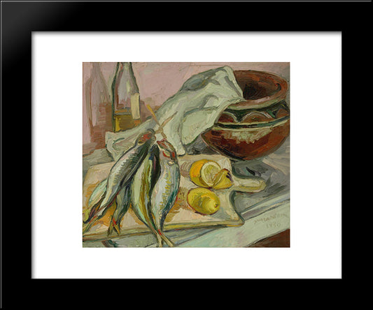Still Life With African Pot 20x24 Black Modern Wood Framed Art Print Poster by Stern, Irma