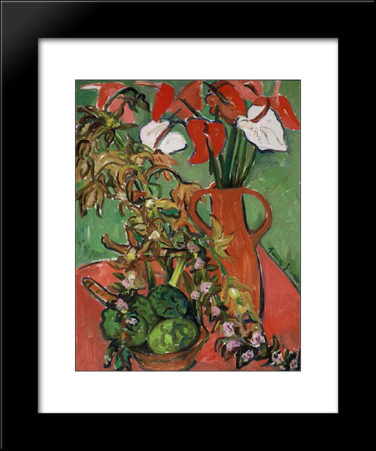 Still Life With Antirrhinums 20x24 Black Modern Wood Framed Art Print Poster by Stern, Irma
