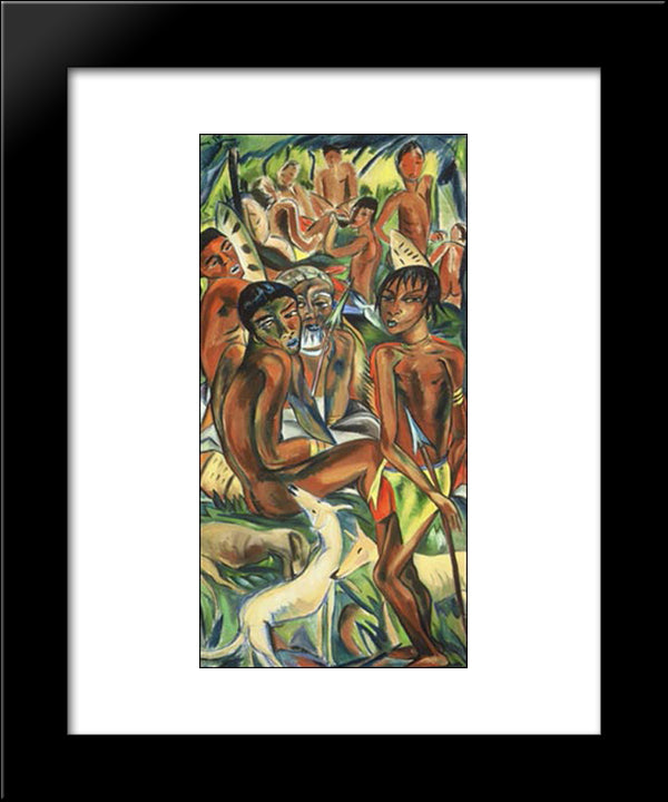 The Hunt 20x24 Black Modern Wood Framed Art Print Poster by Stern, Irma