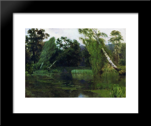At The Park 20x24 Black Modern Wood Framed Art Print Poster by Levitan, Isaac