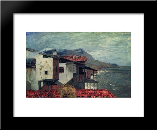 At The Seashore 20x24 Black Modern Wood Framed Art Print Poster by Levitan, Isaac