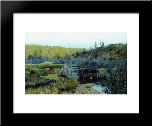 Autumn. Mill. Plyos. 20x24 Black Modern Wood Framed Art Print Poster by Levitan, Isaac