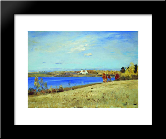 Autumn. River. 20x24 Black Modern Wood Framed Art Print Poster by Levitan, Isaac