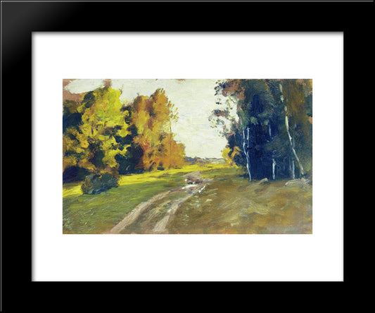Autumn Evening. Trail In The Forest. 20x24 Black Modern Wood Framed Art Print Poster by Levitan, Isaac