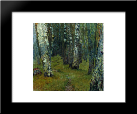 Birches. Forest Edge. 20x24 Black Modern Wood Framed Art Print Poster by Levitan, Isaac