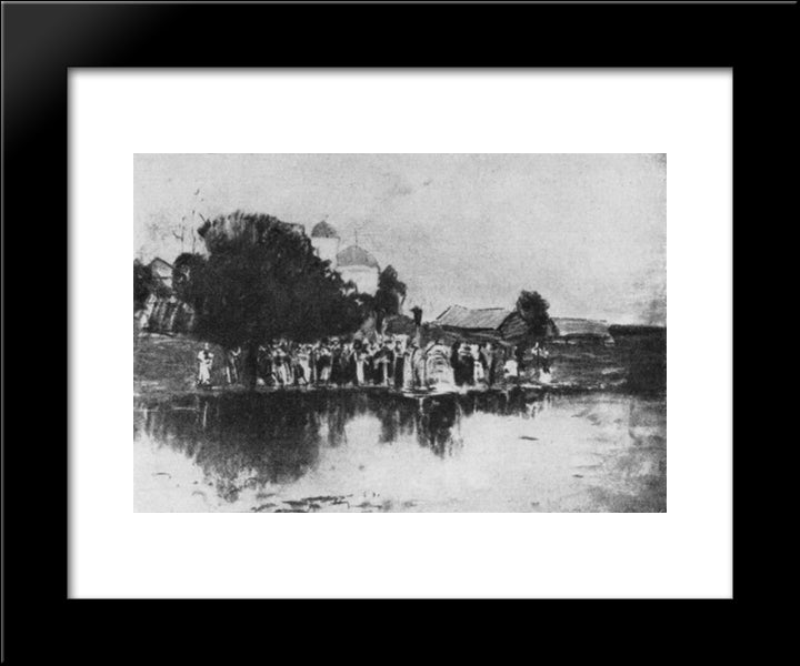 Blessing Of The Waters 20x24 Black Modern Wood Framed Art Print Poster by Levitan, Isaac