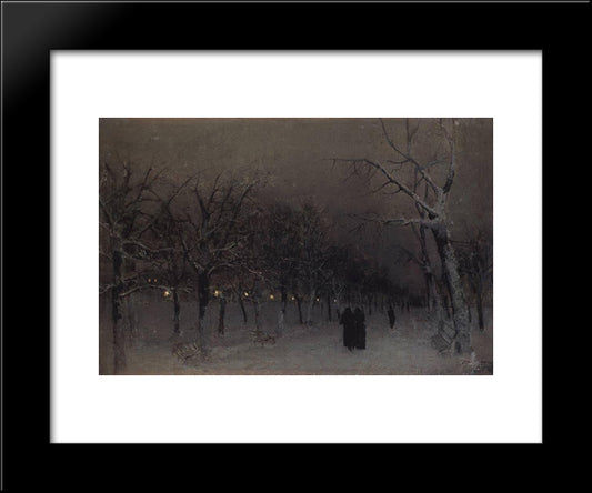 Boulevard In The Evening. 20x24 Black Modern Wood Framed Art Print Poster by Levitan, Isaac