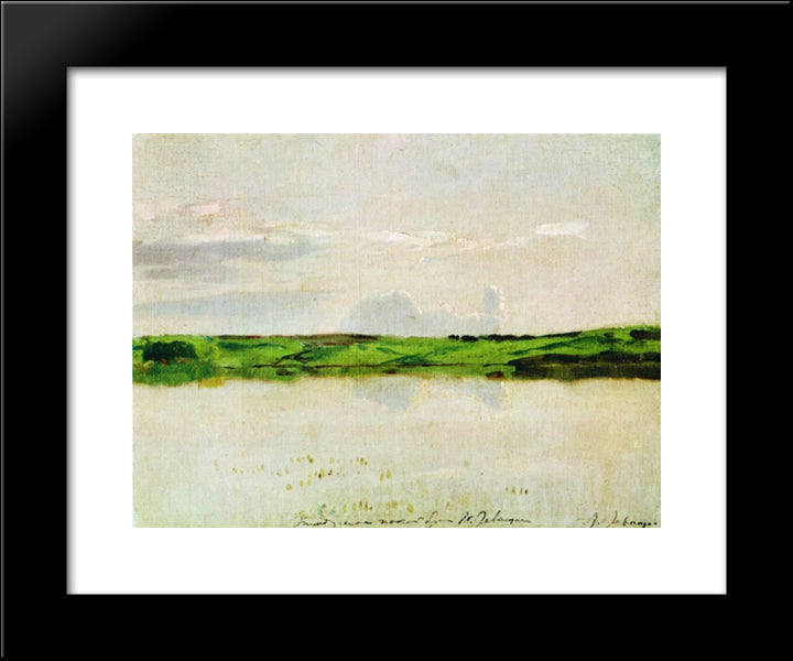 Calm Summer Evening 20x24 Black Modern Wood Framed Art Print Poster by Levitan, Isaac