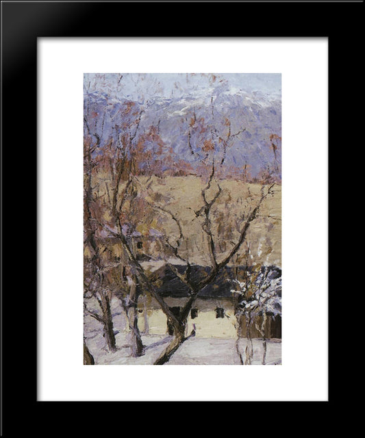 Crimea In Winter 20x24 Black Modern Wood Framed Art Print Poster by Levitan, Isaac