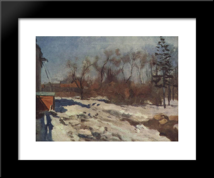 Early Spring. Botanical Garden. 20x24 Black Modern Wood Framed Art Print Poster by Levitan, Isaac