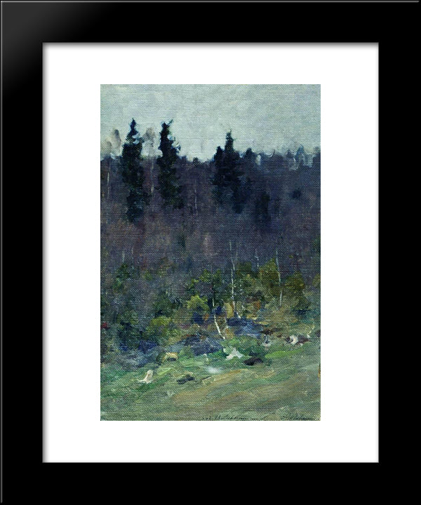 Early Spring. The Last Snow. 20x24 Black Modern Wood Framed Art Print Poster by Levitan, Isaac