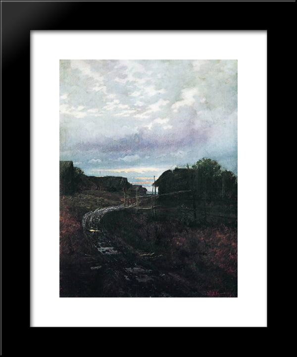 Evening 20x24 Black Modern Wood Framed Art Print Poster by Levitan, Isaac