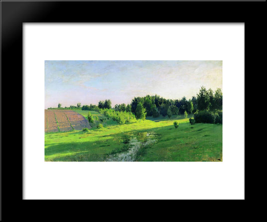 Evening Shadows 20x24 Black Modern Wood Framed Art Print Poster by Levitan, Isaac