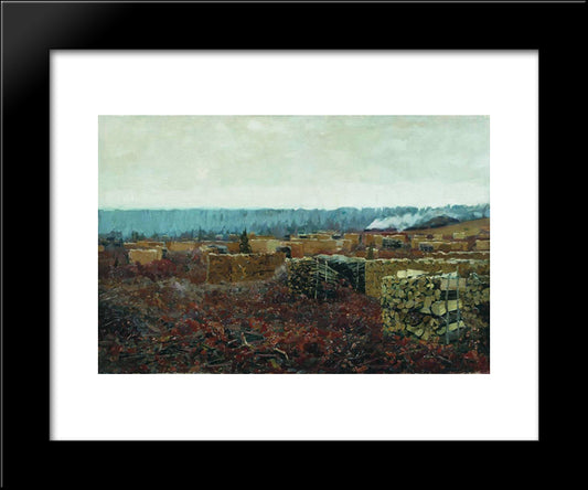 Felling 20x24 Black Modern Wood Framed Art Print Poster by Levitan, Isaac