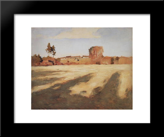 Field After Harvest. 20x24 Black Modern Wood Framed Art Print Poster by Levitan, Isaac