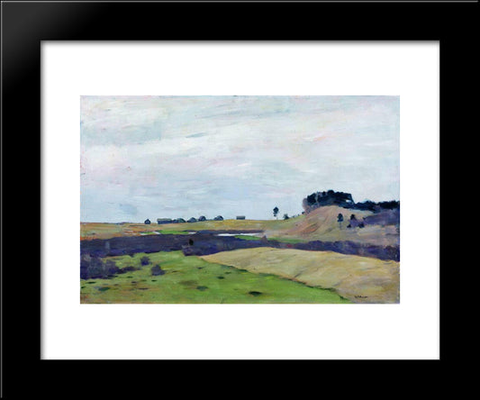 Fields 20x24 Black Modern Wood Framed Art Print Poster by Levitan, Isaac