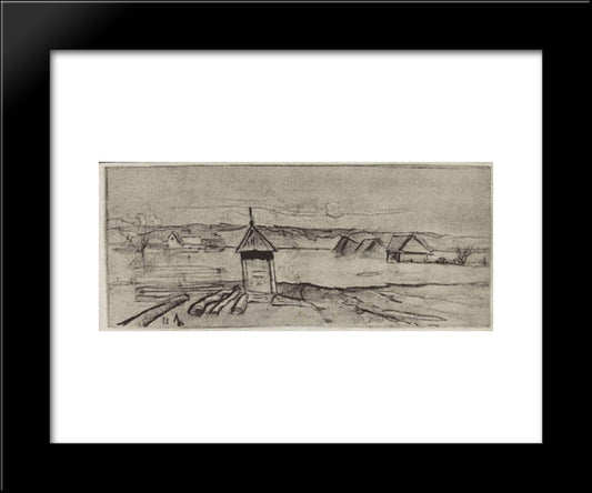 High Waters 20x24 Black Modern Wood Framed Art Print Poster by Levitan, Isaac
