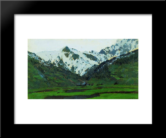 In Alps At Spring 20x24 Black Modern Wood Framed Art Print Poster by Levitan, Isaac