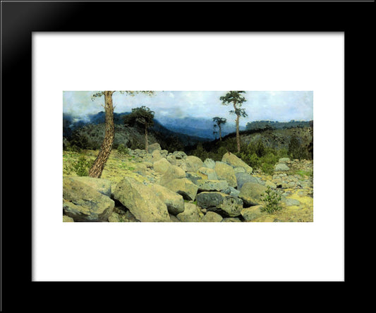 In The Crimea Mountains 20x24 Black Modern Wood Framed Art Print Poster by Levitan, Isaac