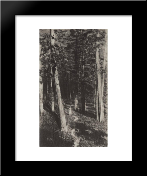 In The Forest 20x24 Black Modern Wood Framed Art Print Poster by Levitan, Isaac