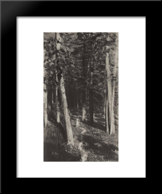 In The Forest 20x24 Black Modern Wood Framed Art Print Poster by Levitan, Isaac
