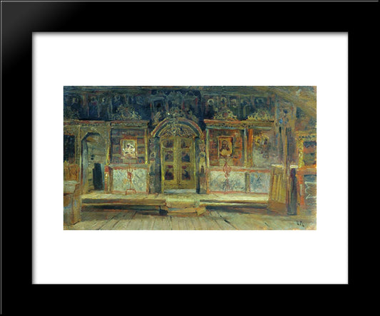 Inside The Peter And Paul Church In Plyos 20x24 Black Modern Wood Framed Art Print Poster by Levitan, Isaac