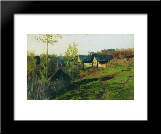 Isbas Lighted By Sun 20x24 Black Modern Wood Framed Art Print Poster by Levitan, Isaac