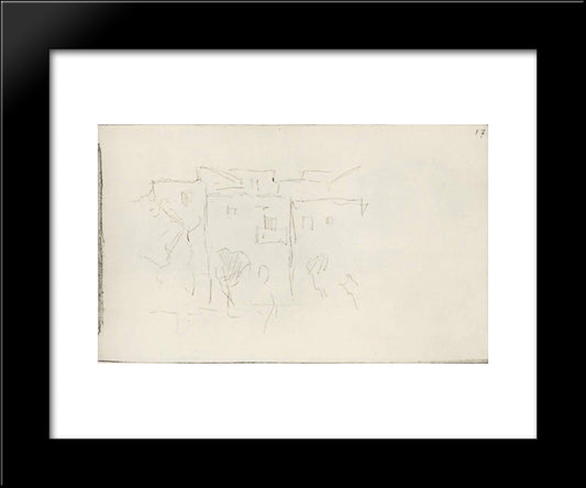 Italian Houses With Trees 20x24 Black Modern Wood Framed Art Print Poster by Levitan, Isaac