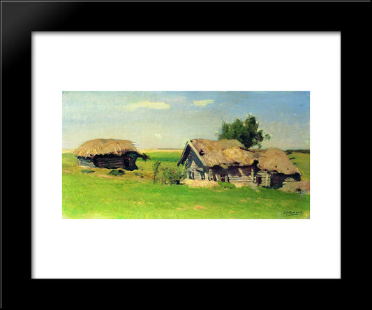 Landscape With Isbas 20x24 Black Modern Wood Framed Art Print Poster by Levitan, Isaac