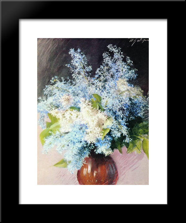 Lilacs 20x24 Black Modern Wood Framed Art Print Poster by Levitan, Isaac