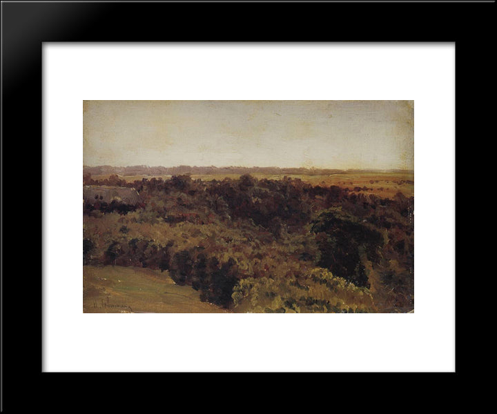 Little Forest 20x24 Black Modern Wood Framed Art Print Poster by Levitan, Isaac