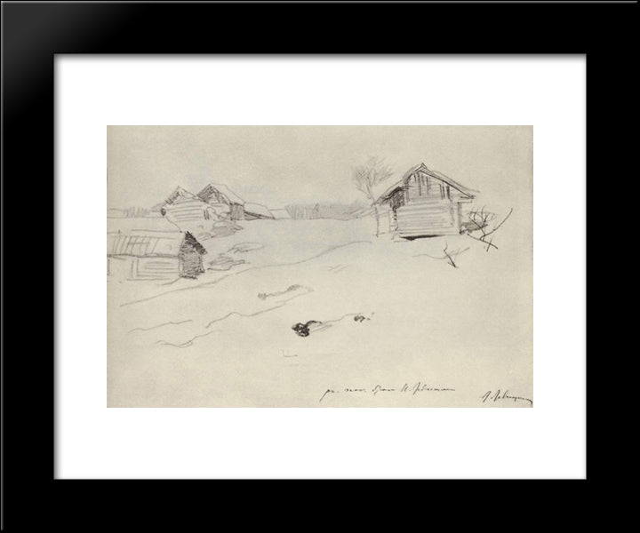 Little Village 20x24 Black Modern Wood Framed Art Print Poster by Levitan, Isaac