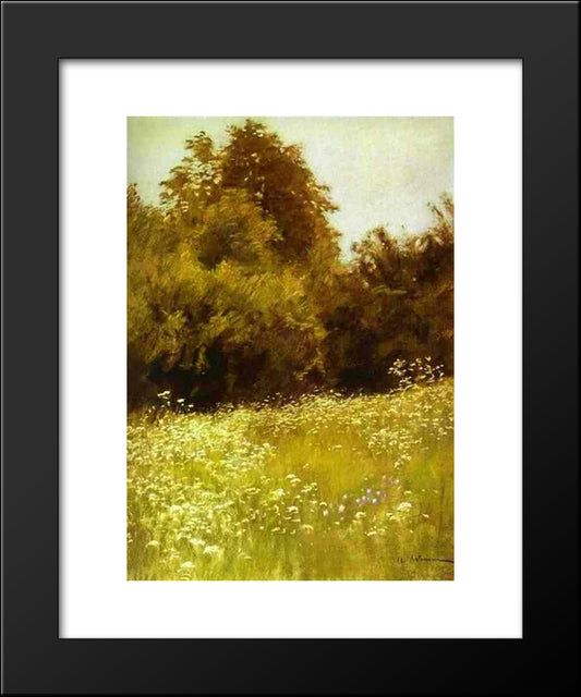 Meadow On The Edge Of A Forest 20x24 Black Modern Wood Framed Art Print Poster by Levitan, Isaac