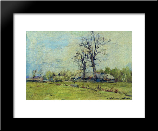 Melikhovo At Spring 20x24 Black Modern Wood Framed Art Print Poster by Levitan, Isaac