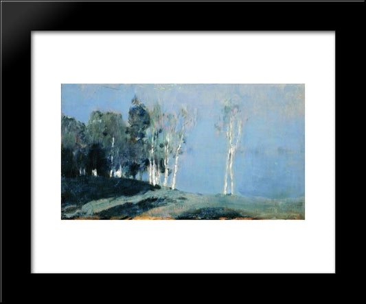 Moonlit Night 20x24 Black Modern Wood Framed Art Print Poster by Levitan, Isaac