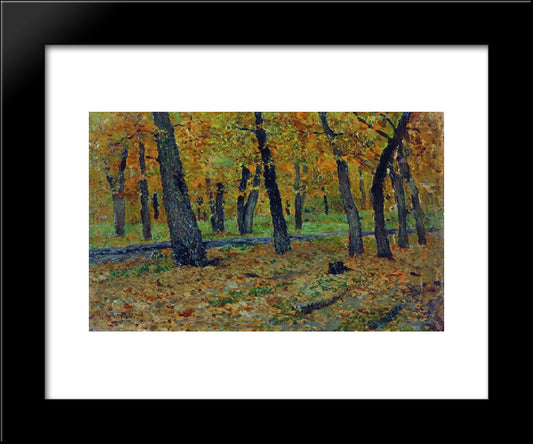 Oak Grove. Autumn. 20x24 Black Modern Wood Framed Art Print Poster by Levitan, Isaac