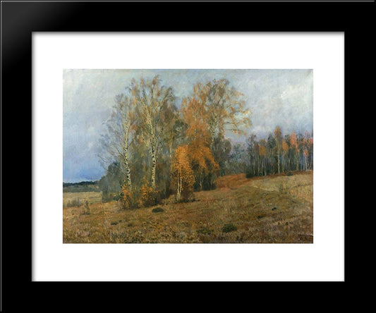 October (Autumn) 20x24 Black Modern Wood Framed Art Print Poster by Levitan, Isaac