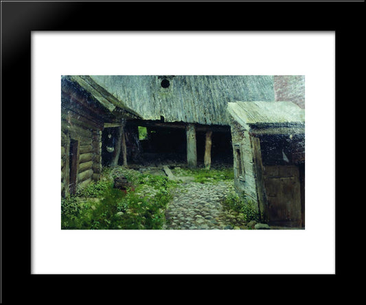 Old Yard. Plyos. 20x24 Black Modern Wood Framed Art Print Poster by Levitan, Isaac