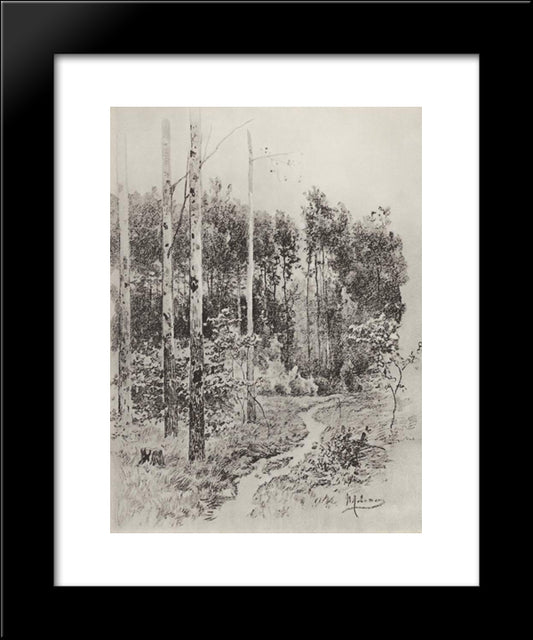 Path In The Forest 20x24 Black Modern Wood Framed Art Print Poster by Levitan, Isaac