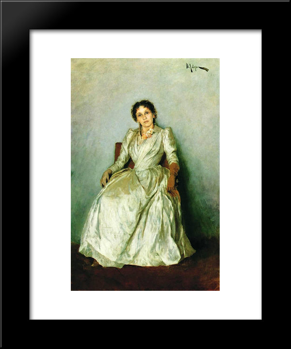 Portrait Of Sofia Petrovna Kuvshinnikov 20x24 Black Modern Wood Framed Art Print Poster by Levitan, Isaac