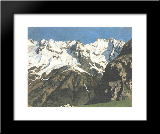 Range Of Mountains, Mont Blanc 20x24 Black Modern Wood Framed Art Print Poster by Levitan, Isaac