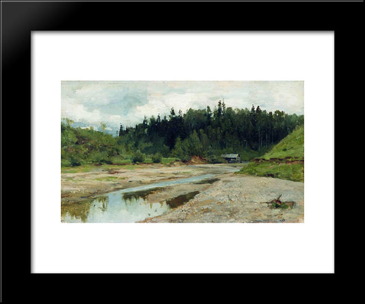 River In The Forest 20x24 Black Modern Wood Framed Art Print Poster by Levitan, Isaac