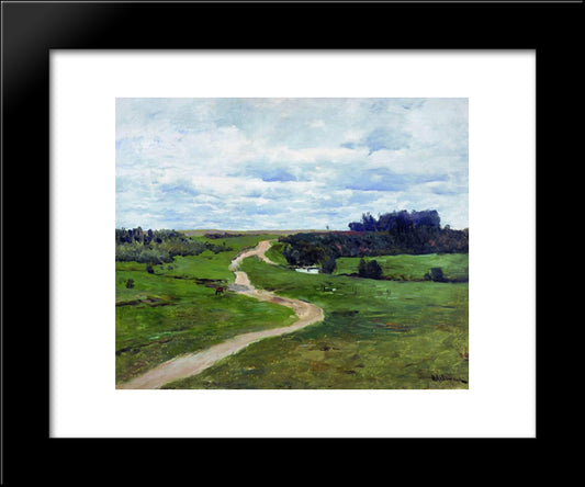 Road 20x24 Black Modern Wood Framed Art Print Poster by Levitan, Isaac