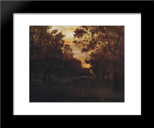 Road In A Wood 20x24 Black Modern Wood Framed Art Print Poster by Levitan, Isaac