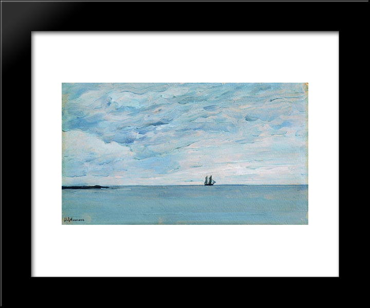 Sea By The Coasts Of Finland 20x24 Black Modern Wood Framed Art Print Poster by Levitan, Isaac