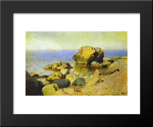 Seashore In Crimea 20x24 Black Modern Wood Framed Art Print Poster by Levitan, Isaac