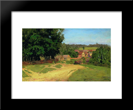 Small Village 20x24 Black Modern Wood Framed Art Print Poster by Levitan, Isaac