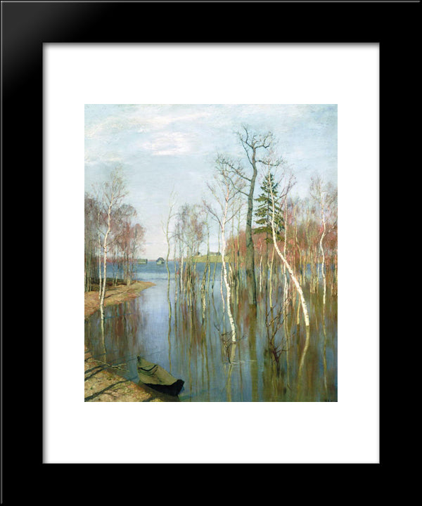 Spring. High Waters. 20x24 Black Modern Wood Framed Art Print Poster by Levitan, Isaac